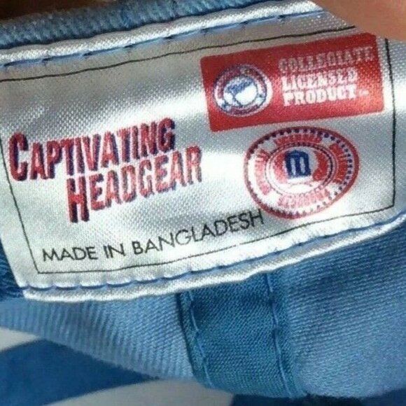 UNC Tar Heels Embroidered Logo Light Blue Strapback Cap Adjustable - Picture 7 of 7